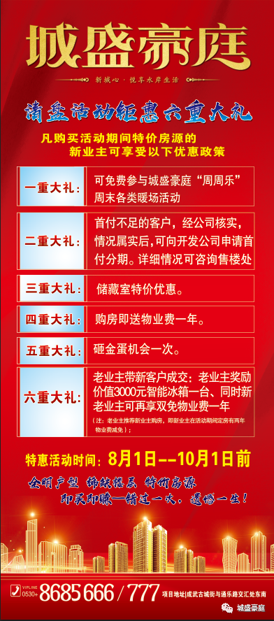 城盛豪庭清盘活动钜惠六重大礼等着您！！