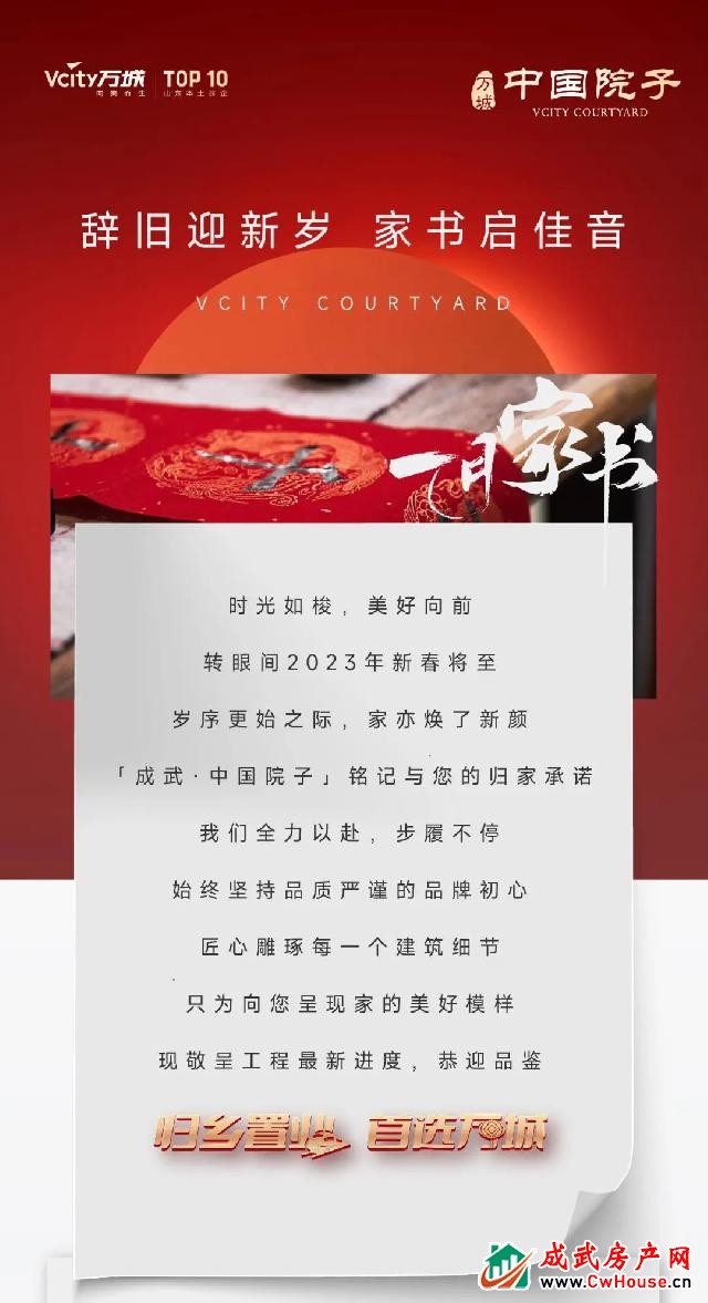 万城家讯/万城中国院子项目2023年1月工程进度